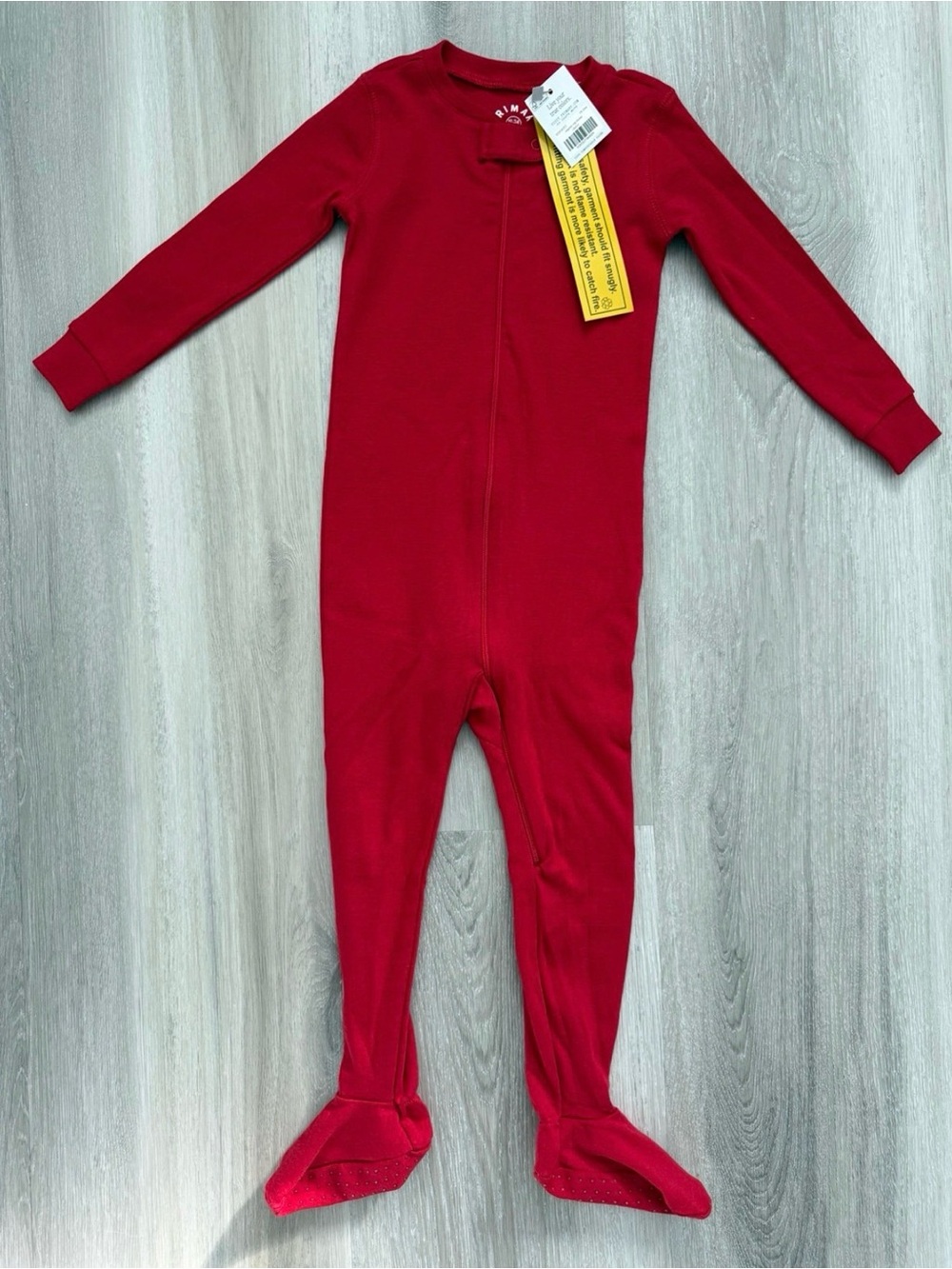 Primary Red Footed Zip-Up Pajama One-Piece